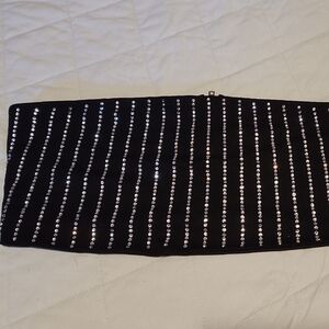 Forever 21 Black Sequin Pencil Midi Skirt
